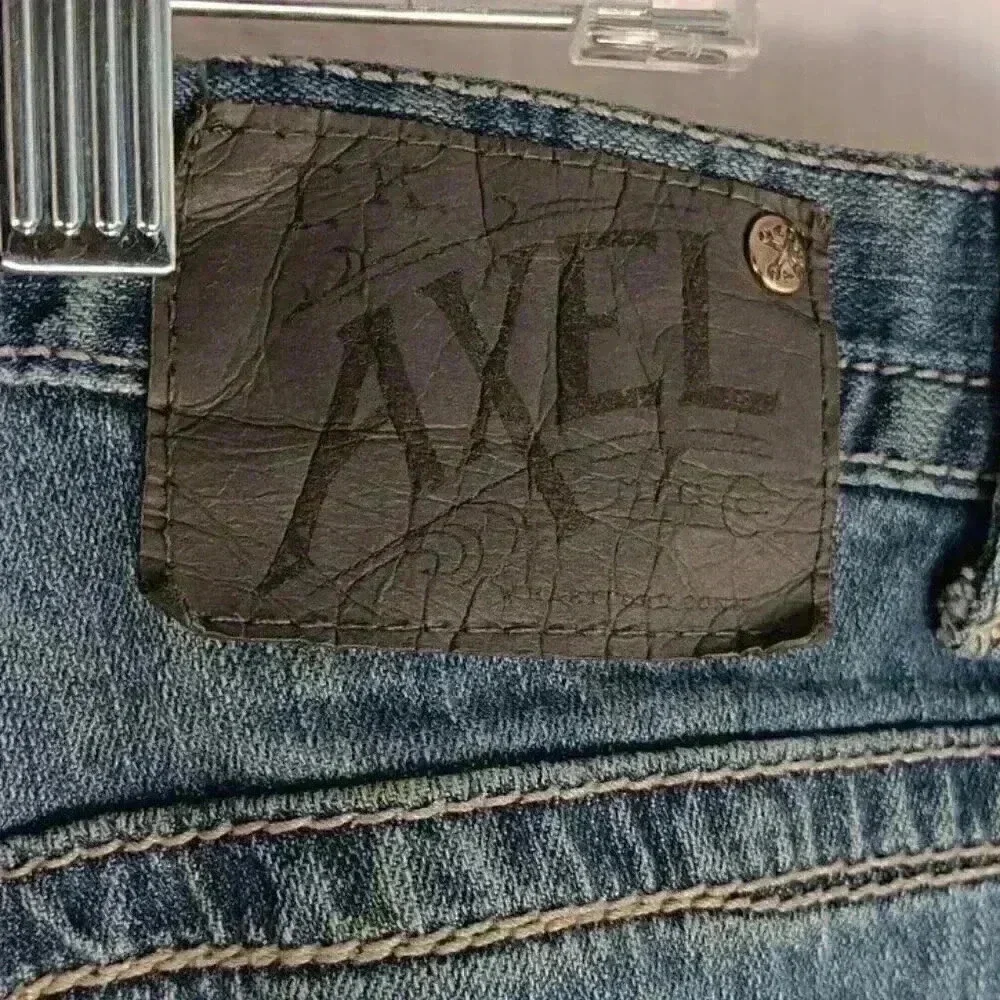 TK‎ Axel Treadwell Relaxed Straight 6-Pocket Jeans Mens 36 x 30 Blue Distressed